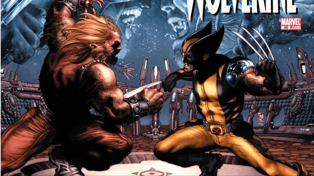 Sabretooth and Wolverine fighting