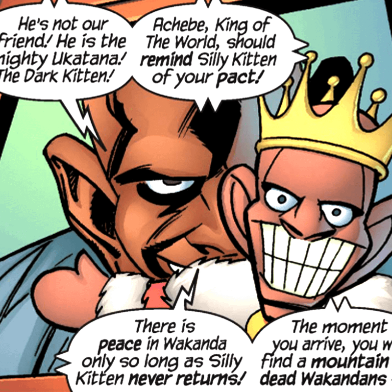 Achebe with Daki in Marvel Comics.