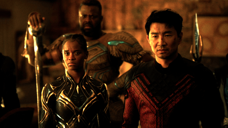 Letitia Wright as Shuri, Winston Duke as M'Baku, Simu Liu as Shang-Chi in 'Avengers: Doomsday'.